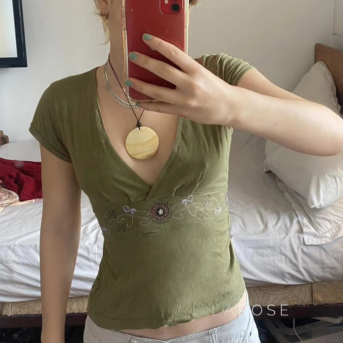 Elyzabeth Floral V-Neck Top