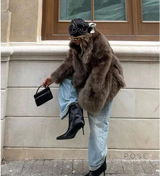 Eman Plush Faux Fur Jacket