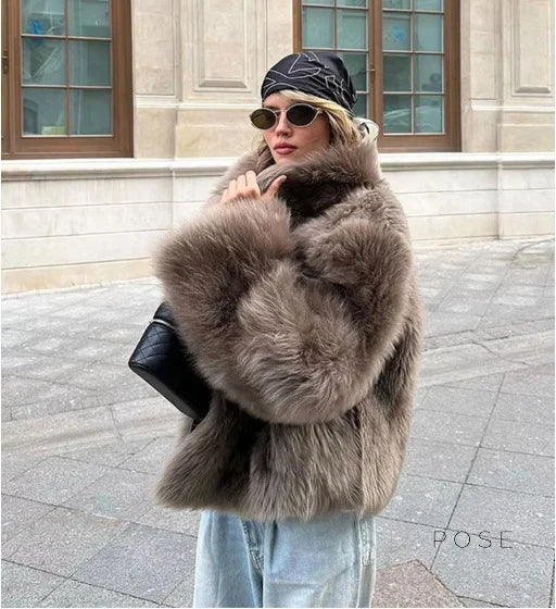 Eman Plush Faux Fur Jacket
