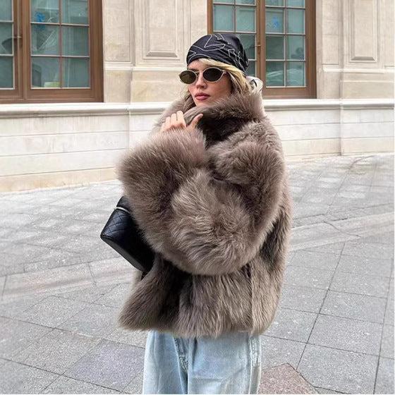 Eman Plush Faux Fur Jacket