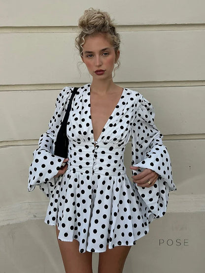 Embry Polka Dot Puff Sleeve Dress