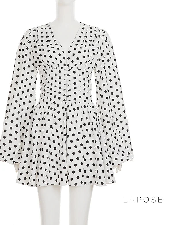 Embry Polka Dot Puff Sleeve Dress