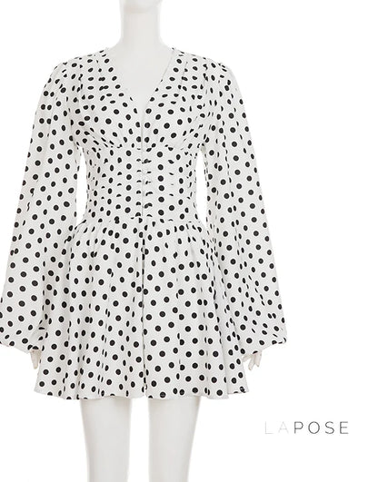 Embry Polka Dot Puff Sleeve Dress