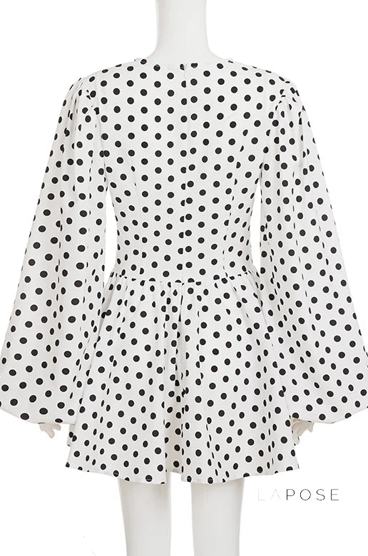 Embry Polka Dot Puff Sleeve Dress