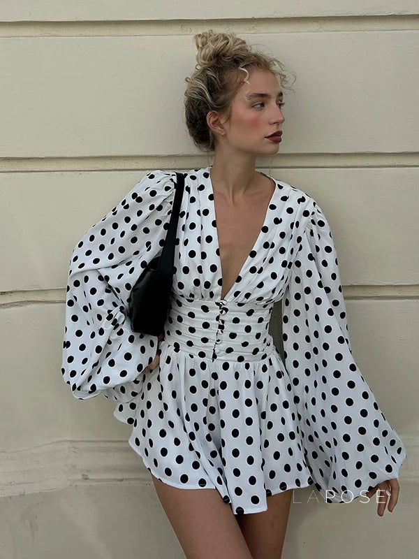 Embry Polka Dot Puff Sleeve Dress