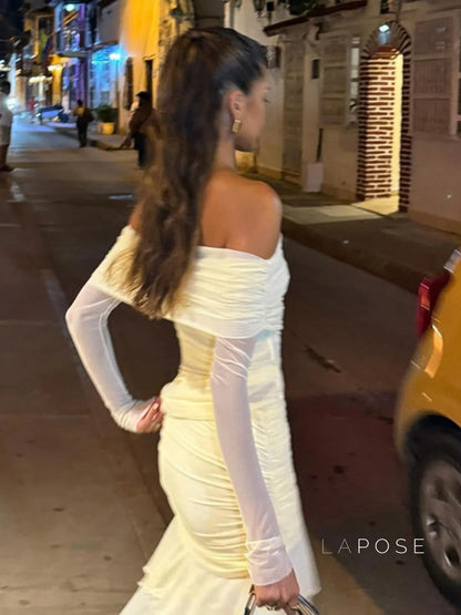 Emely Off-Shoulder Ruched Gown
