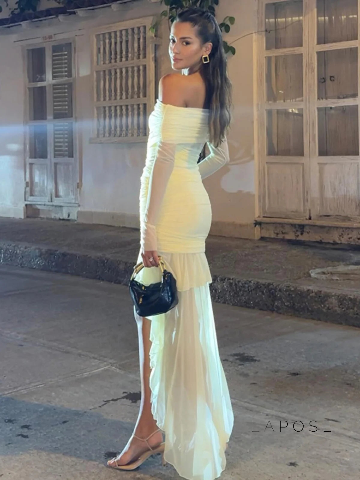 Emely Off-Shoulder Ruched Gown
