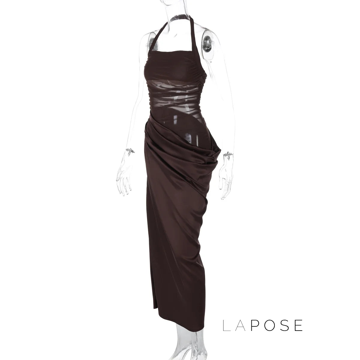 Emi Pleated Halter Maxi Dress