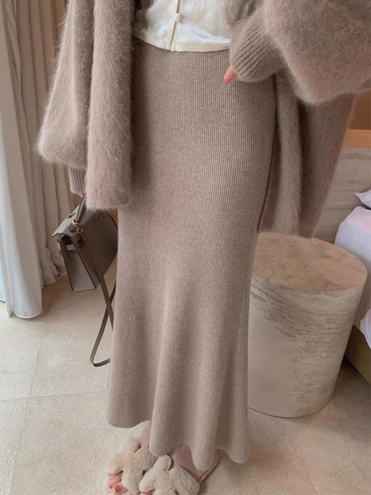 Emilie Knit Fishtail Midi Skirt