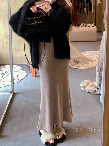 Emilie Knit Fishtail Midi Skirt