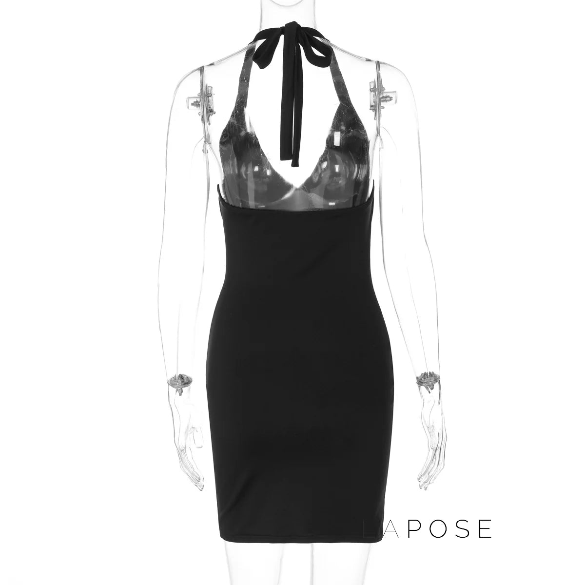 Faiza Backless Halter Mini Dress