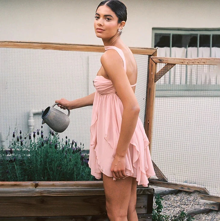 Floral Halter Mini Dress