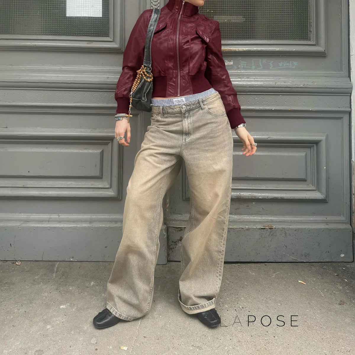 Florencia Cropped Faux Leather Jacket
