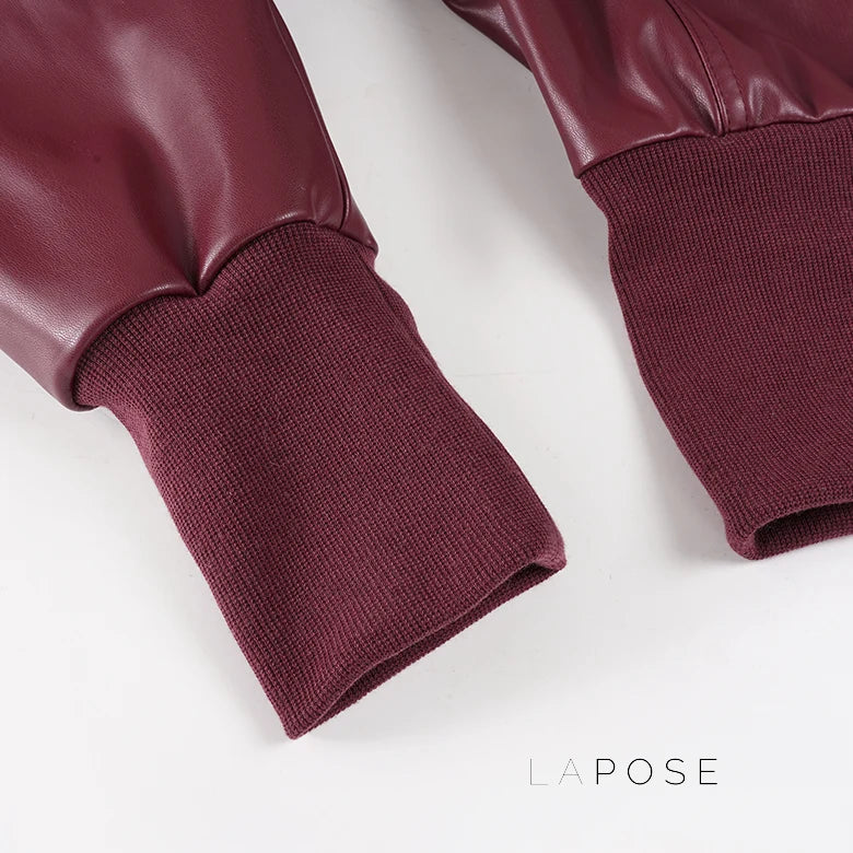 Florencia Cropped Faux Leather Jacket
