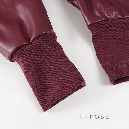 Florencia Cropped Faux Leather Jacket