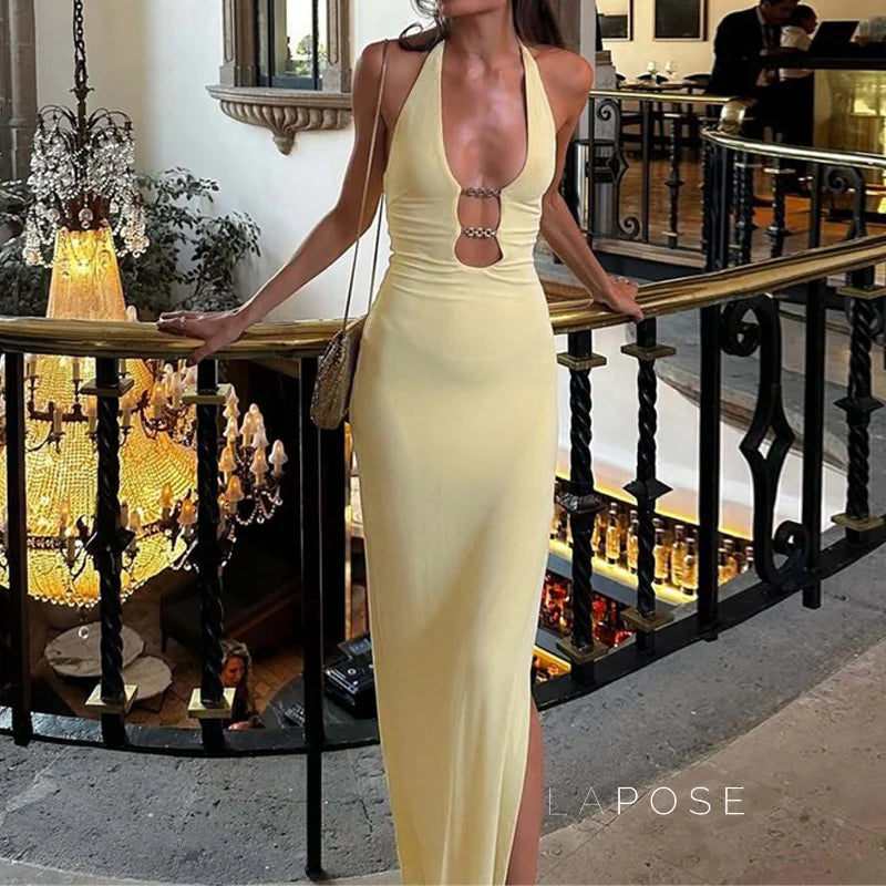 Goldie Halter Maxi Dress