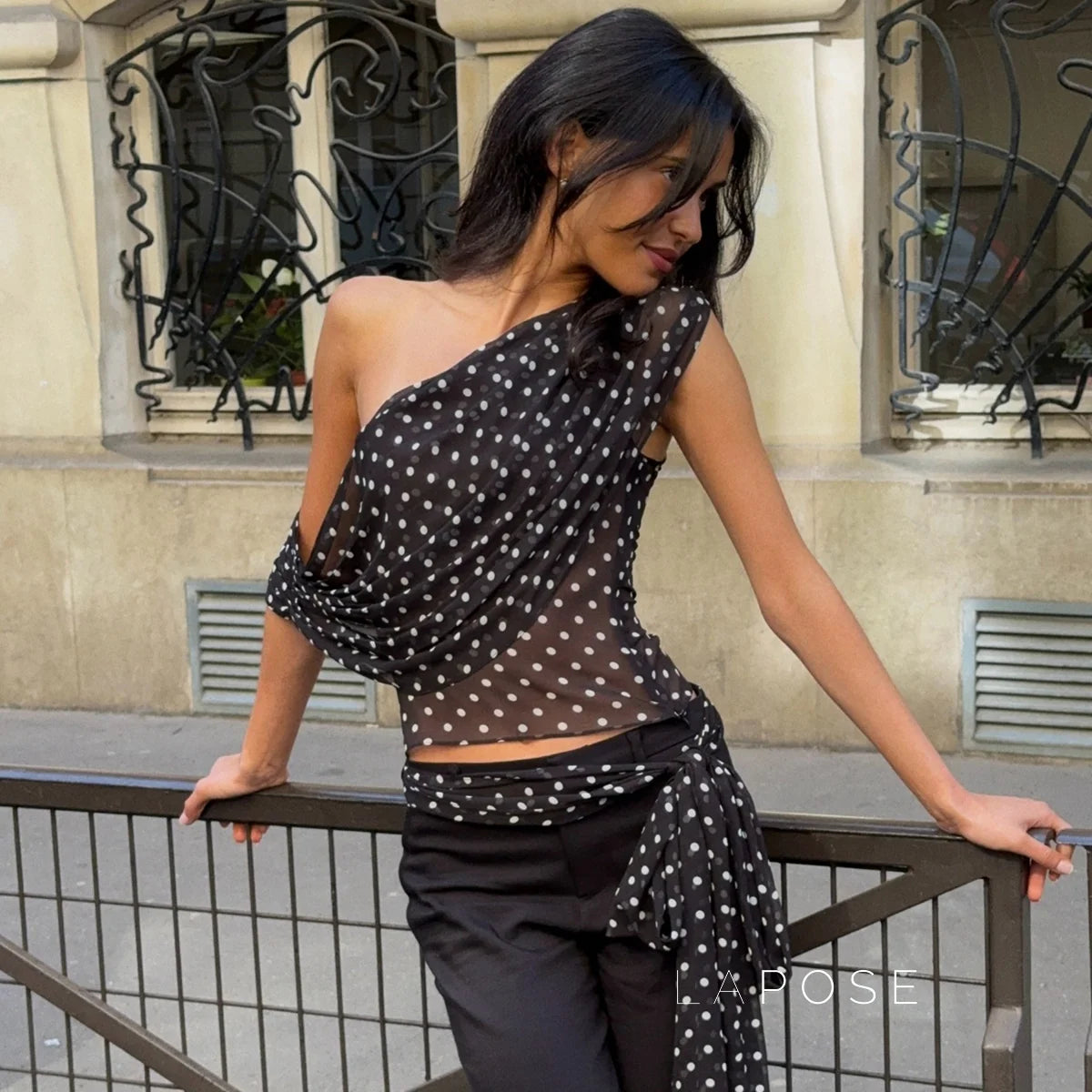 Goldy Polka Dot Off-Shoulder Top