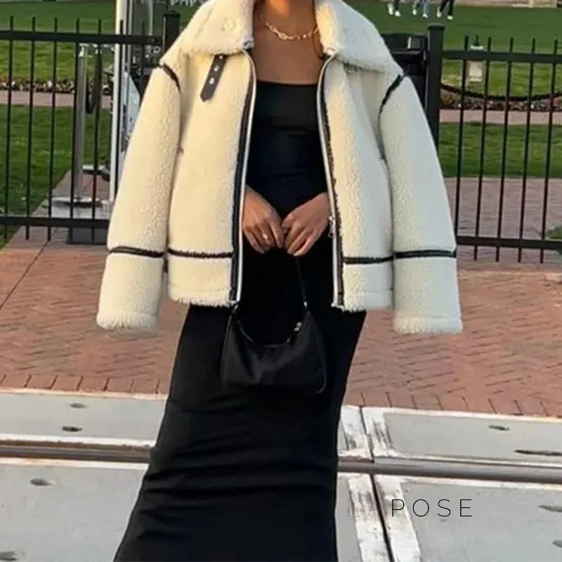 Gracelin Faux Shearling Bomber Jacket