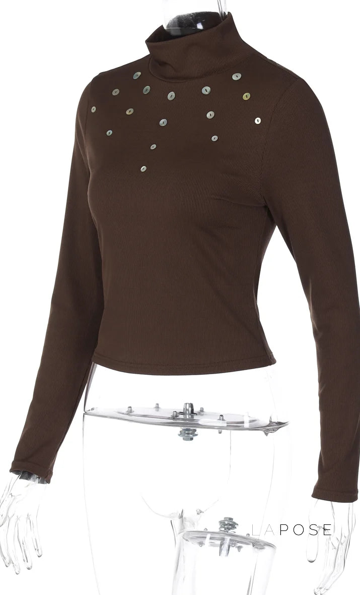 Graciela Ribbed Turtleneck Top