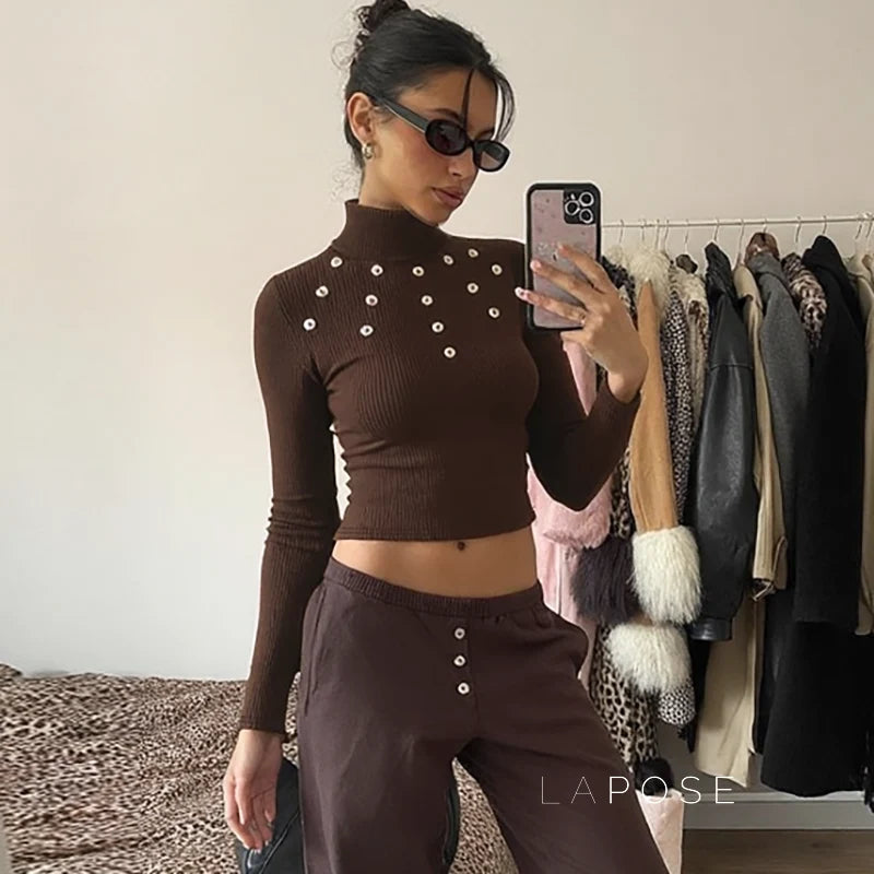 Graciela Ribbed Turtleneck Top