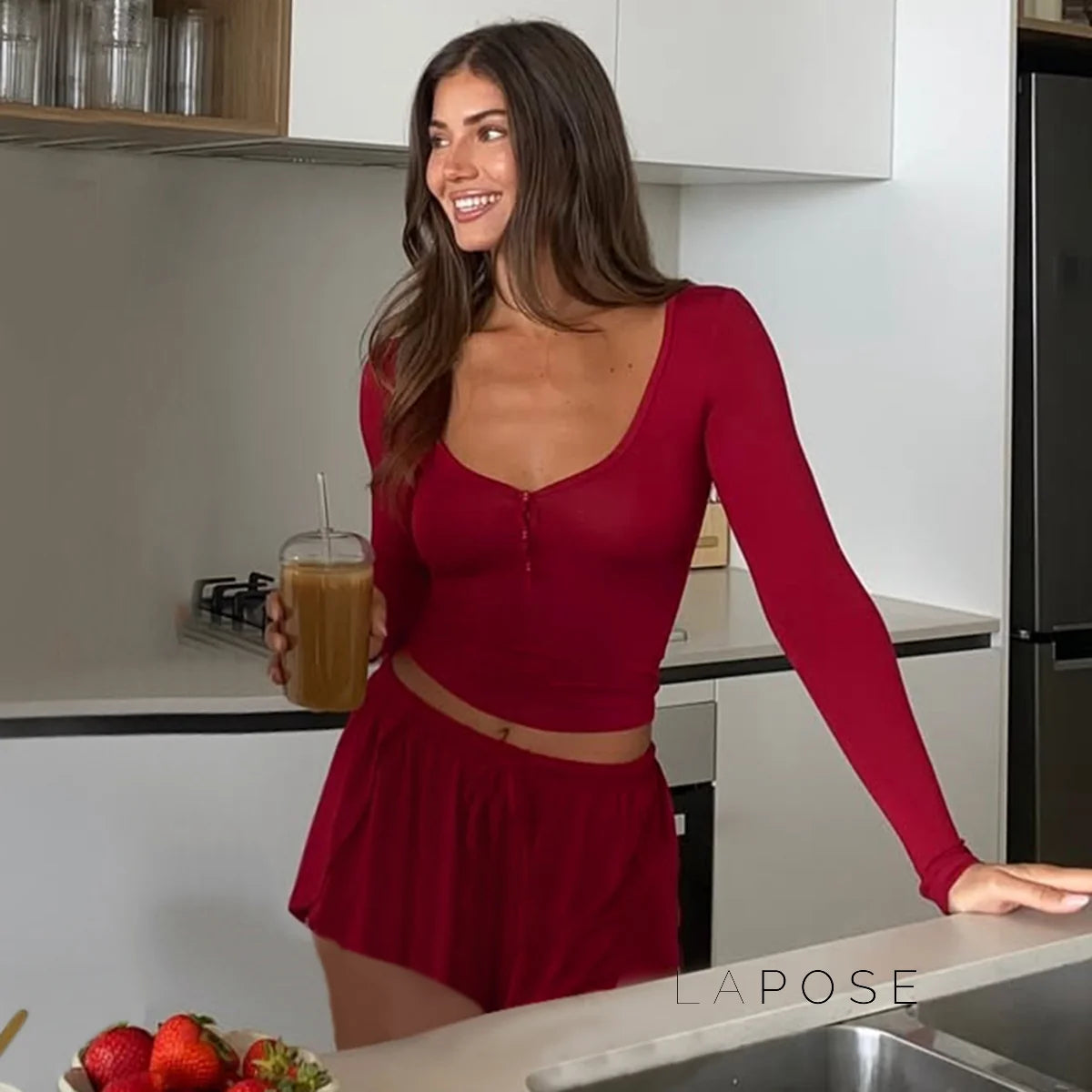 Grayce Button-Front Short Set