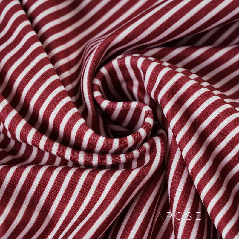 Haley Red Striped Lace Top