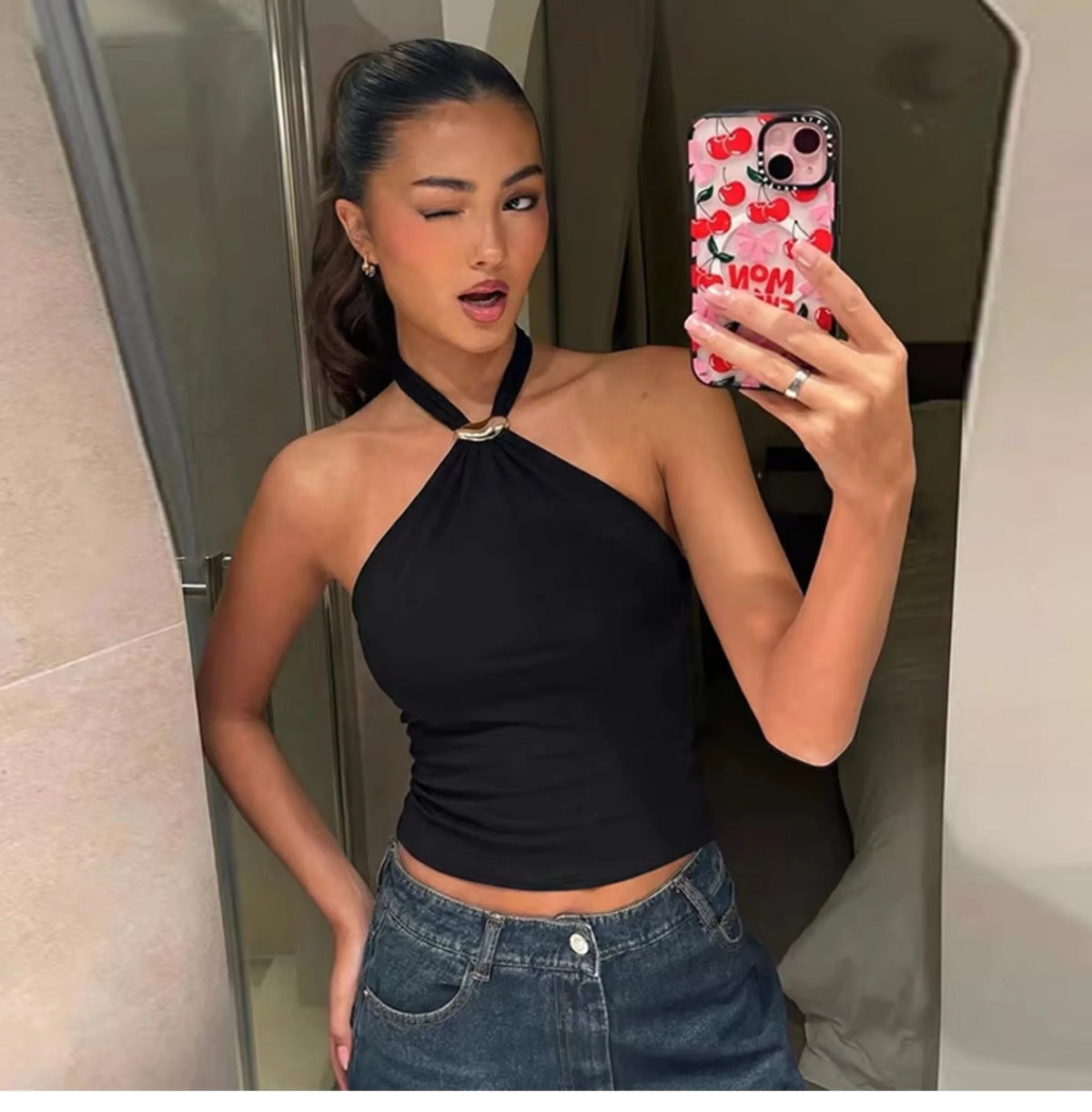Halter Tie-Up Backless Tank Top