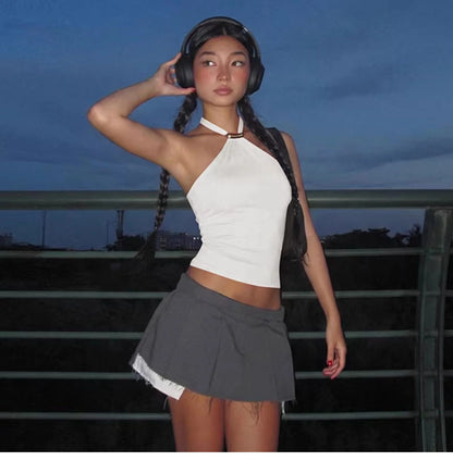 Halter Tie-Up Backless Tank Top