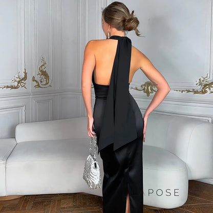 Haniya Halter Backless Maxi Dress
