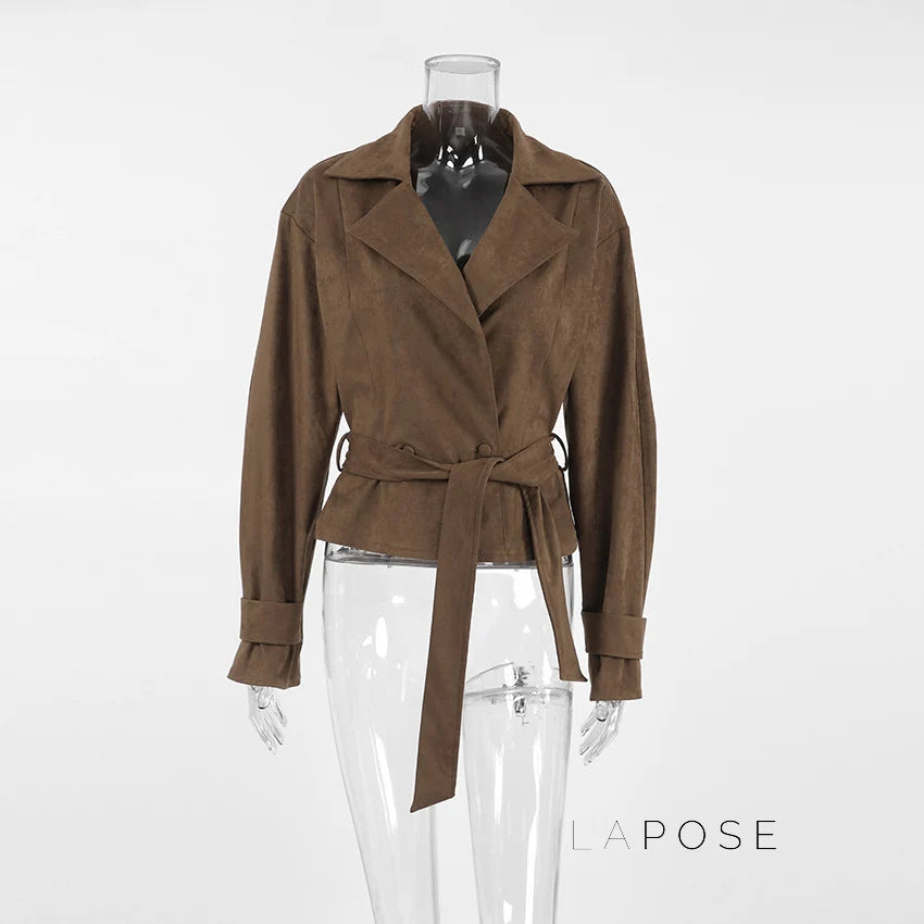 Hareem Suede Double-Breasted Jacket