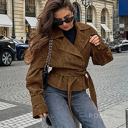 Hareem Suede Double-Breasted Jacket