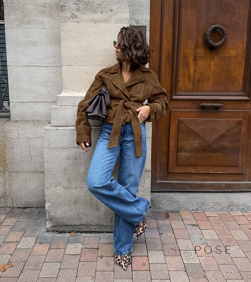 Hareem Suede Double-Breasted Jacket