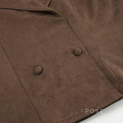 Hareem Suede Double-Breasted Jacket