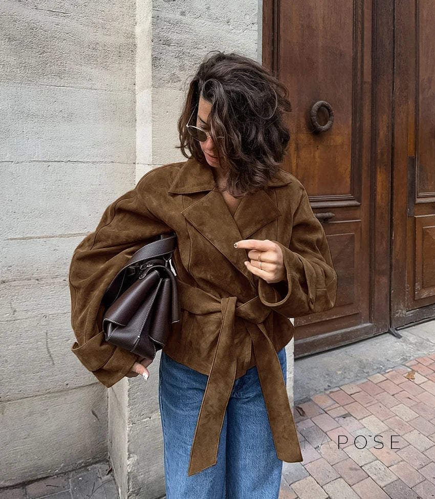 Hareem Suede Double-Breasted Jacket