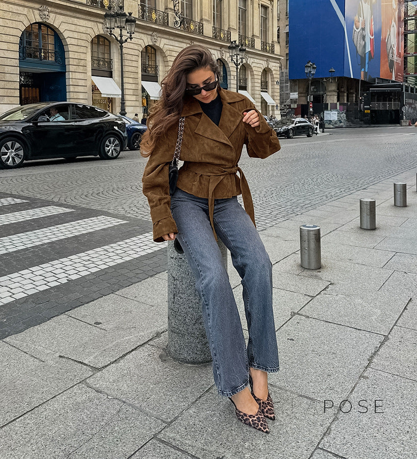 Hareem Suede Double-Breasted Jacket