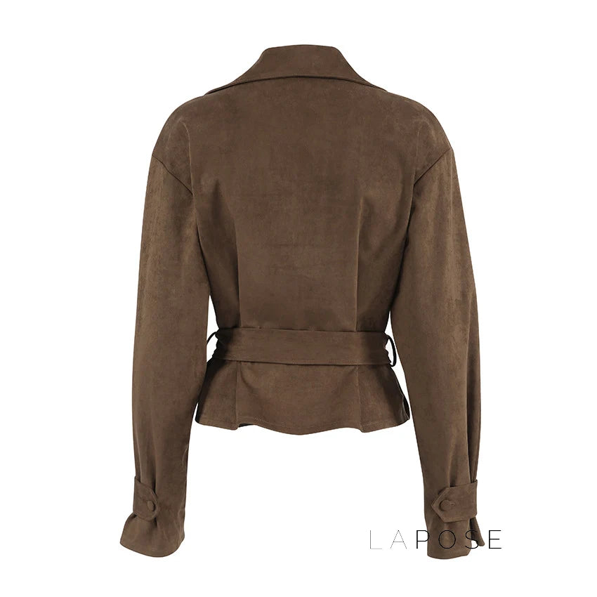 Hareem Suede Double-Breasted Jacket