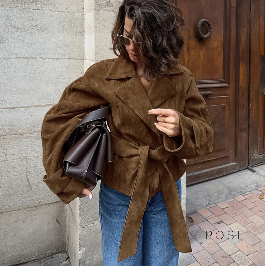 Hareem Suede Double-Breasted Jacket