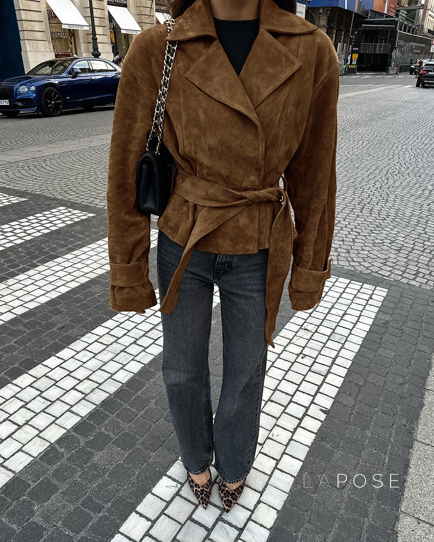 Hareem Suede Double-Breasted Jacket