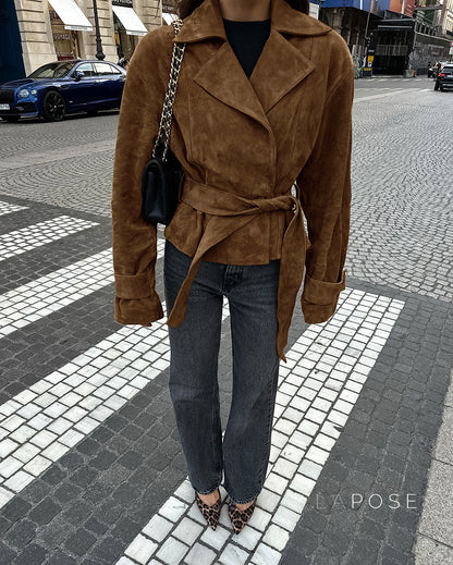 Hareem Suede Double-Breasted Jacket