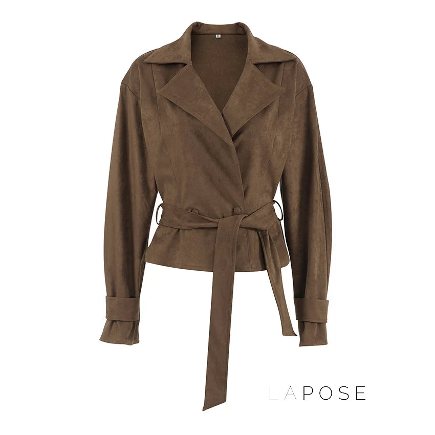 Hareem Suede Double-Breasted Jacket