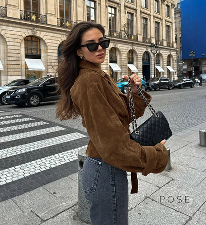 Hareem Suede Double-Breasted Jacket