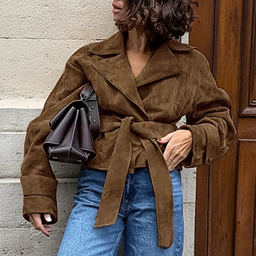 Hareem Suede Double-Breasted Jacket