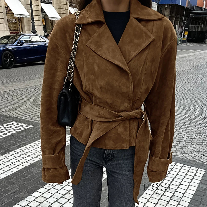 Hareem Suede Double-Breasted Jacket