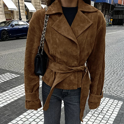 Hareem Suede Double-Breasted Jacket