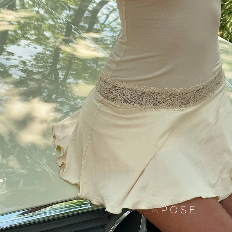 Haydee Lace Halter Mini Dress