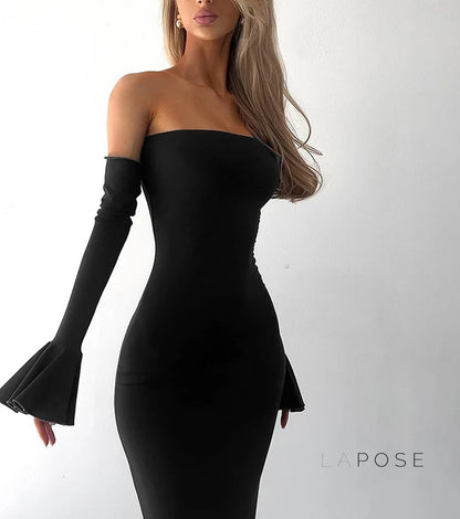 Haydee Off Shoulder Fishtail Dress