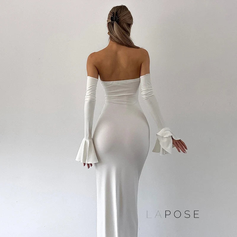 Haydee Off Shoulder Fishtail Dress
