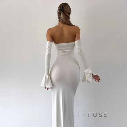 Haydee Off Shoulder Fishtail Dress