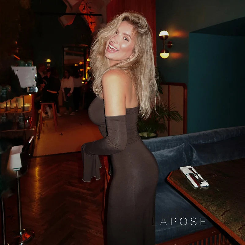 Haydee Off Shoulder Fishtail Dress