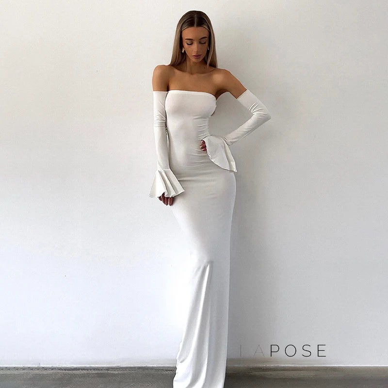 Haydee Off Shoulder Fishtail Dress
